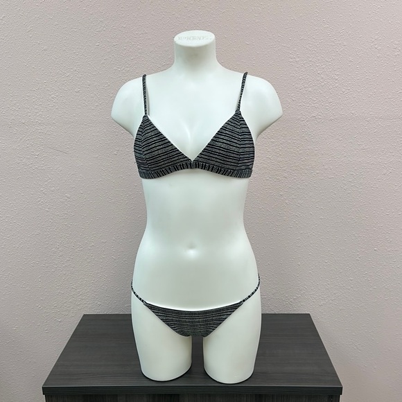 Striped Black Bikini Set - Picture 1 of 4